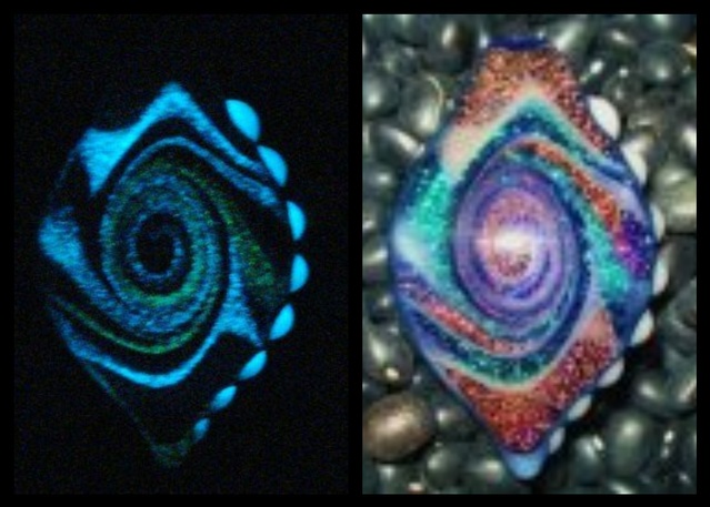 Anderson Coats 
Borosilicate Dichro / Glow Glass Vortex Pendant