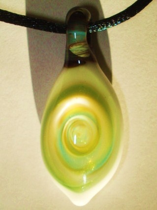 Brad Dinns
Borosilicate Spiral 
Vortex Pendant