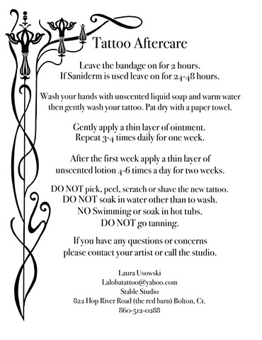 Tattoo Aftercare