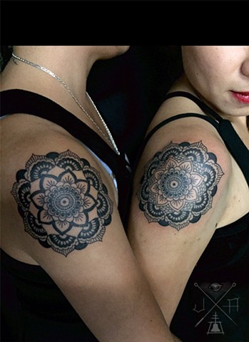 Matching mandalas. Same-same, but different. 