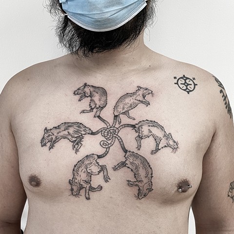 Unusual Rat King Tattoos