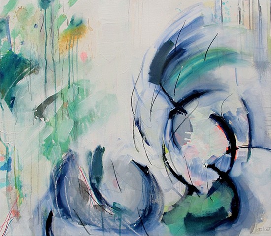 Abstract Painting Blues Simple Fresh Whites