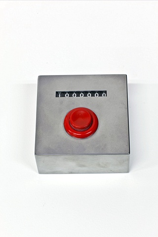 The Button I Pressed A Million Times ken k.nicol, k-nicol, www.k-nicol.com, red button, counter, stainless steel 