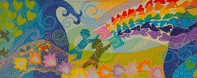 One of the panels of the panels of Amai's Mural of Love