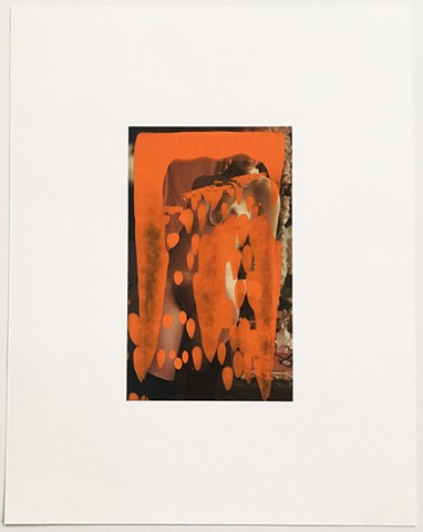 Orange Nude, painting, mixed media, art