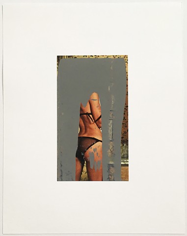 Gray Nude, painting, mixed media, art