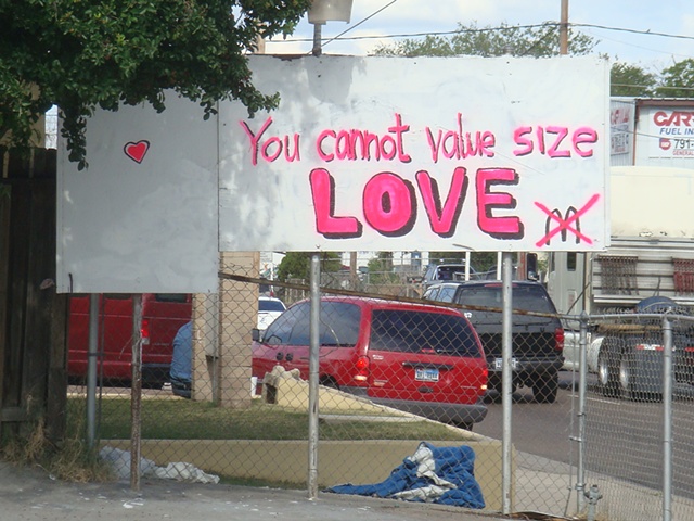 You cannot value size LOVE