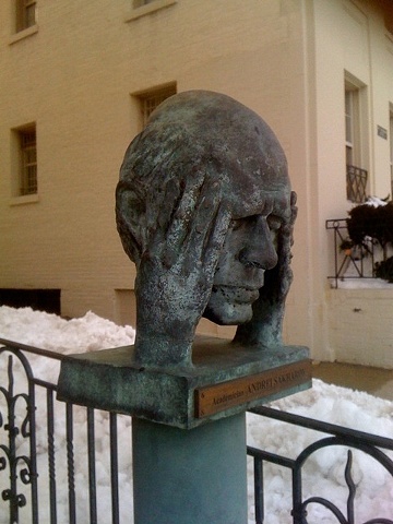 This is a statue in Washington, DC. Hands to the head, it sums up the year.