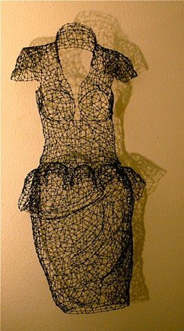 wire, sculpture, San Francisco artist, Kristine Mays, dresses