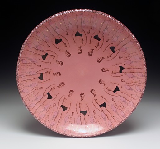 Glitter Bottom Boys Platter, Pink