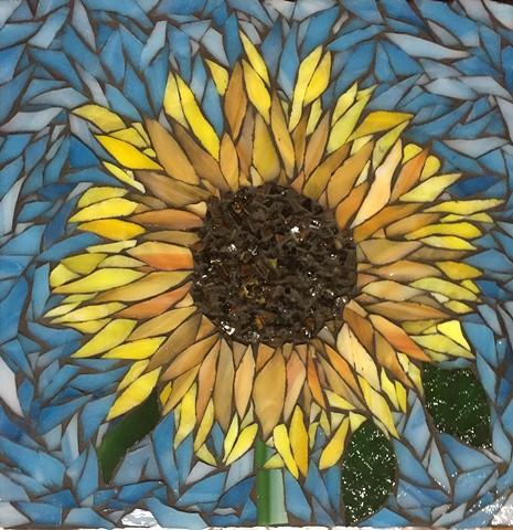 Stained Glass Mosaic Floral, Sunflower