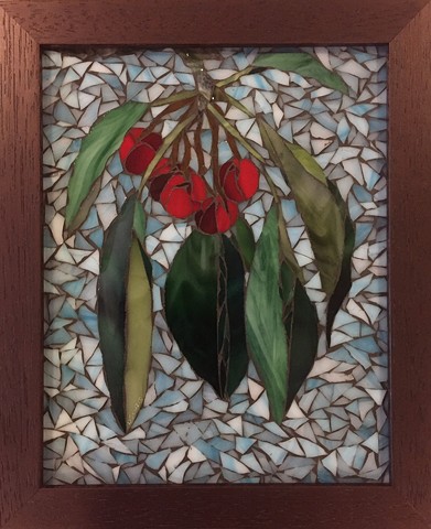 Stained Glass Mosaic, Fruit, Cherries
