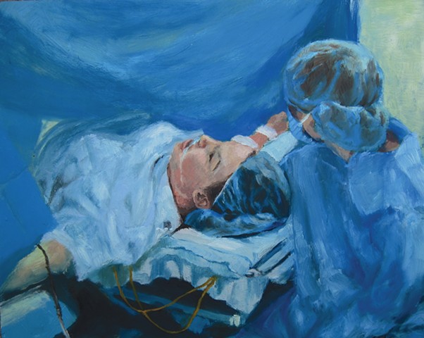 The Cesarean Section, a painting by Jennifer Bishop