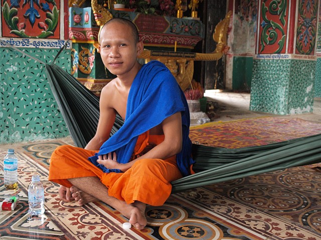 Monk in a village temple
