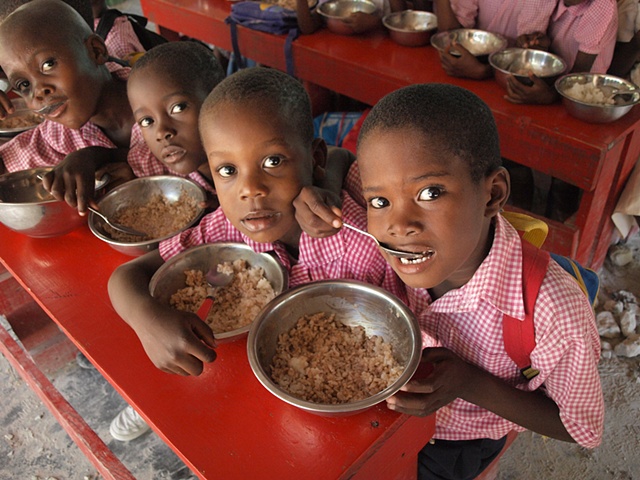 Haiti Christian school feeding program, Haitian schoolchildren, Haitian pupil