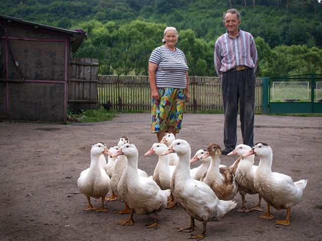 Katya and Oleh with their ducks