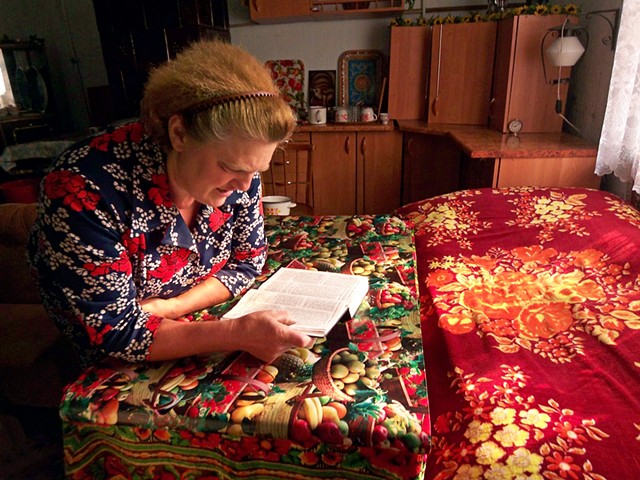 Slavka reading her Bible