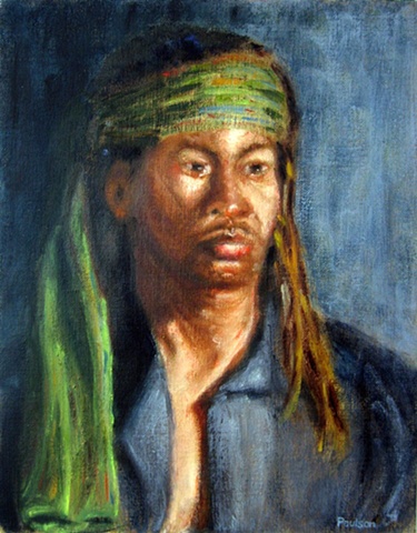 African American man with scarf
