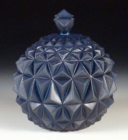 Blue Geometric Jar