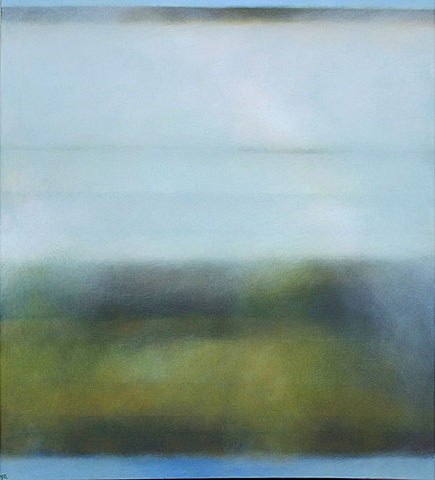 bempton, cliffs, yorkshire, stripes, water, original painting, landscape painting, horizon, seascape, abstract