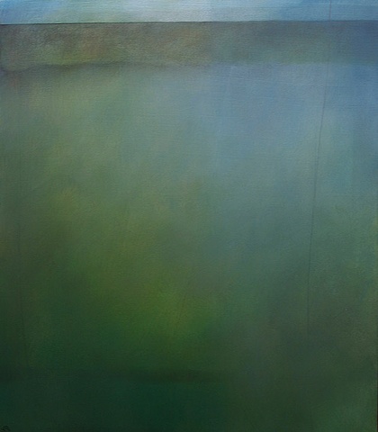smuggler cliffs, water, green, blue, original painting, landscape painting, horizon, seascape, abstract