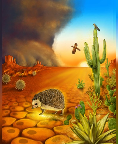 Desert Hedgehog [DHH] (Illustration for journal cover)