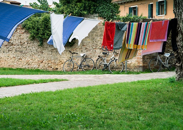 Laundry blowing in the wind