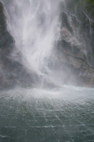 Abstract Moments in a Waterfall Milford Sound, New Zealand