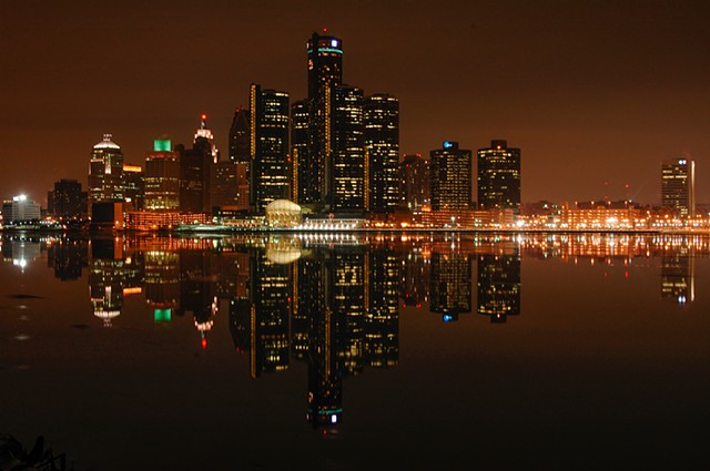 Detroit Skyline at Night 