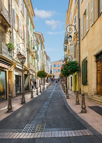 Lovely street in Antibes in the South of France