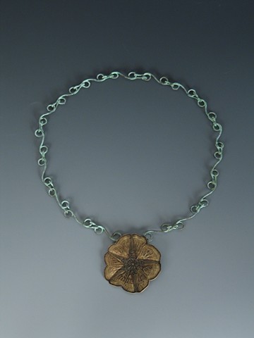 Etched Morning Glory neckpiece by Josh