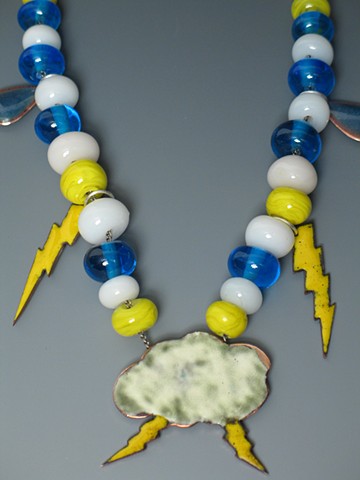 Enamel and glass bead necklace by Josh Albrect