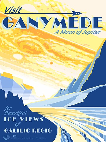 Visit Ganymede, Space Poster