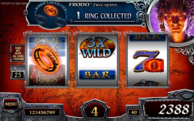 The Lord of the Rings-Land of Mordor, Free Spins screen