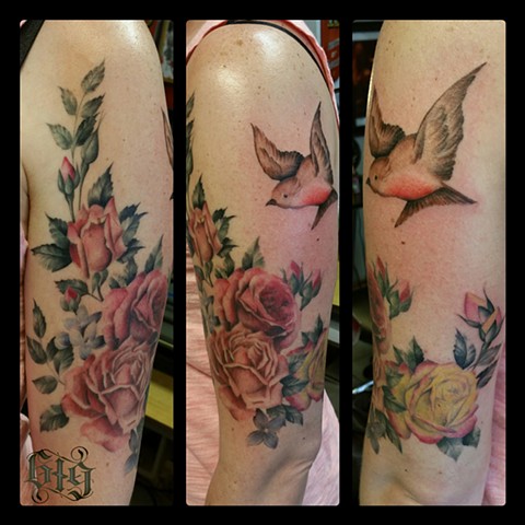 Wild vintage rose, Rebel Waltz tattoo in Manitoba, Canada done by Joel  Mijker : r/tattoos
