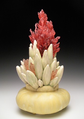cast glass, organic, ceramic, hand built, porcelain, botany, one of a kind, otterson