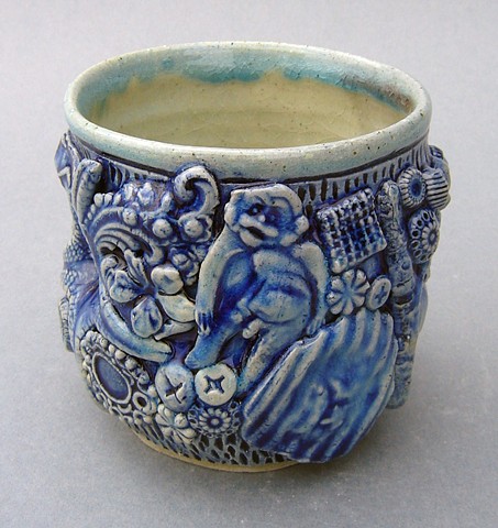 Dirty Monkey Cup with Rattlesnake Buttons and Starfish