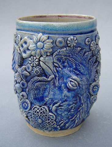 Blue Cup with Rooster and Ointment