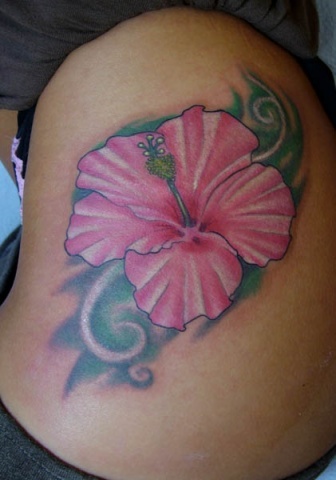 hibiscus, tattoo, swirls, hip, sex, tattoo junkies, traditional, wulfe, art, stina, tat, tattoo, portsmouth, NH, boston, cool tattoo, ink, new hampshire, hobos, iron works, piercing, james, christina, sardinha