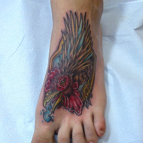 rooster foot tattoo