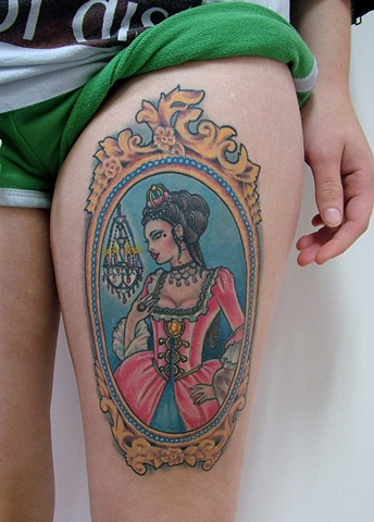 wulfe, art, stina, tat, tattoo, portsmouth, NH, boston, cool tattoo, ink, new hampshire, hobos, iron works, piercing, james, christina, sardinha, victorian, lady, frame