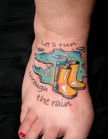 Foot tattoo, Rain boots tattoo, Portsmouth, NH, Tattoo