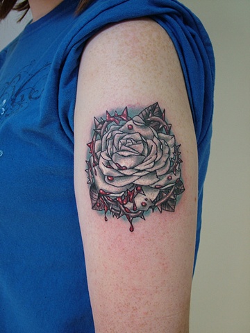 black, gray, grey, rose, with, blood, wulfe, art, stina, tat, tattoo, portsmouth, NH, boston, cool tattoo, ink, new hampshire, hobos, iron works, piercing, james, christina, sardinha