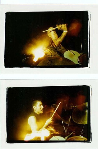James playing drums