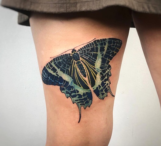 madagascan sunset moth tattoo