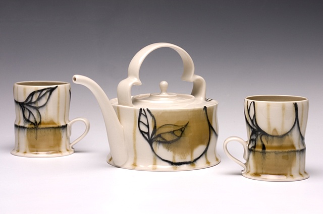 Tea Pot with Cups