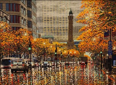 "Autumn Impression on the Avenue"