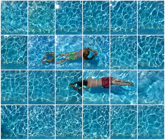 Swimmers, Umbria, Italy - Gridded in Photoshop