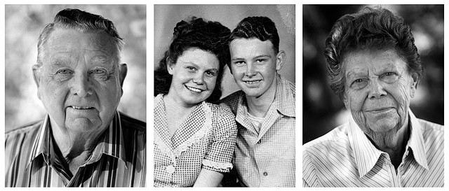 Howard and Karen, (brother and sister) 1946 (middle) and 2009  