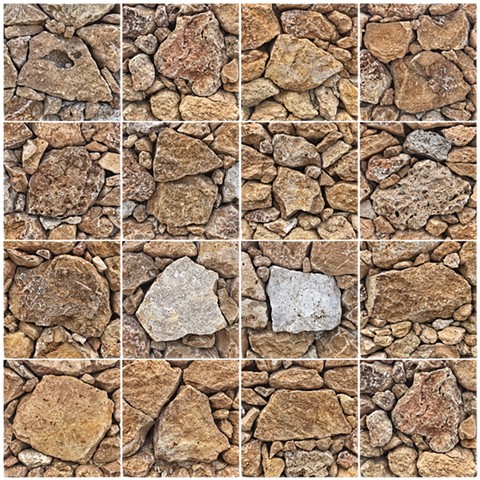 Dry-Stone Wall, Gozo, Malta - Snapseed App - Gridded in Photoshop